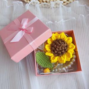 Handmade Crochet Double Layer Sunflower Bag Hanger Teachers Day Gift Remember Teachers Kindness Thank You Finished Product