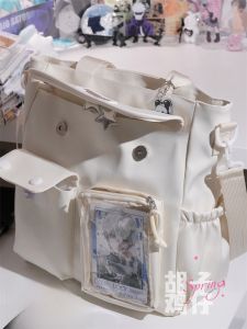 Japanese Cute Young Adult Snack Volume Bar-Shaped Transparent Cartoon Backpack Student Class One-Shoulder Schoolbag Female Large-Capacity Crossbody Bag