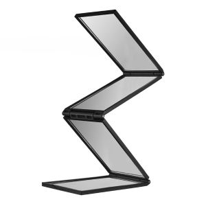 กระจกแต่งหน้า 4 แผงพับได้หลายมุม กระจกเงา HD แบบพกพา 360 °   ดูความงามกระจกแต่งหน้าเครื่องมือสร้างสรรค์พับ