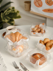 Disposable Transparent Picnic Bento Cake Box Hamburger Towel Roll to-Go Box Daifuku Tiramisu Packing Box