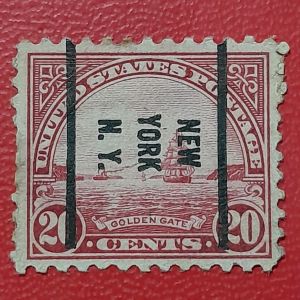 Prangko USA lawas Koleksi kuno 20 Cents Golden Gate Tahun 1923 USED