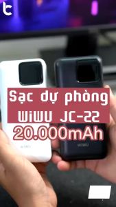 Pin sạc dự phòng 22.5W dung lượng 10.000 mah WIWU JC-18 đính kèm dây sạc iPhone iPad PD Type-C trang bị đèn LED hiển thị pin sạc cho s21 s22 s23 s24 plus ultra z fold z flip iphone 11 12 13 14 15 plus pro max ipad macbook air pro