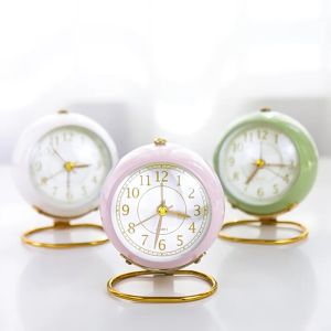 【SG】Silent Moving Analog Table Clock With Night Light Bedroom Clock Night Clock Small Clock Digital Alarm Clock