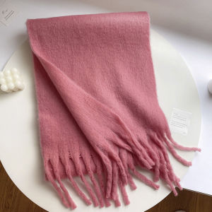 Khăn Choàng Len Cashmere Cao Cấp Nữ Dày Dặn Ấm Áp Họa Tiết Ca Rô Cổ Điển Tua Rua Mềm Mại Xù Mịn Màu Trơn Thích Hợp Cho Mùa Thu Đông
