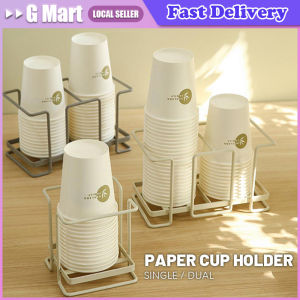 Disposable Cup Storage Holder Rack Shelf Water Tea Cups Dispenser with Longer Stick Mug Display Stand Organizer Supplies