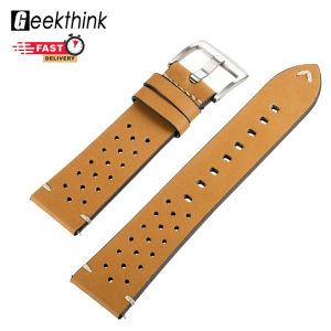 GEEKTHINK Univesal 20mm 22mm Breathable Leather Strap for Samsung Galaxy Watch 7 6 5 4 44mm 40mm for Redmi Watch 3/5 Active Lite For Huawei Watch GT5/4/3 46mm for Mibro GS Pro