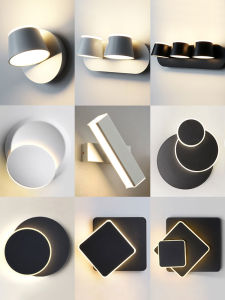 Modern Minimalist Bedroom Wall Lamp Living Room Stairway Passage Iron Material LED Light Source Three-Way Color Temperature