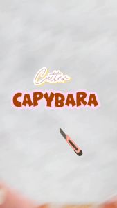Cutter Mini Panjang CAPYBARA Super Cute Lucu Ready 3 Variant Warna / Cutter Kertas Model Capybara Ukuran Kecil Panjang Bahan Plastik dan Besi Awet Stationary Fancy Kekinian Bisa Grosir dan COD Harga Termurah