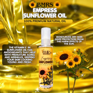 BMRS Empress Sunflower Oil 100ml New Packaging | Premium Grade 100% Natural Organic Sunflower Oil | Deeply Nourishing and Moisturizing Skin Care Oil | Lightweight Non-Greasy Formula for Dry Skin | Helps Keep Skin Soft Smooth and Healthy-Looking