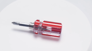 JULO Obeng Mini Bolak Balik 2 Sisi Min Plus – Obeng Pendek 2 Sisi Handle Transparant Obeng Cebol Bolak Balik Ujung Min Plus