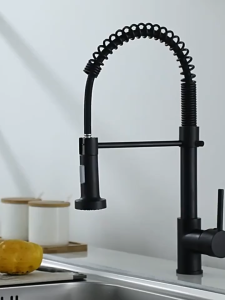 Kitchen Tap 304 Stainless Steel 360° Rotating Hot and Cold Water Faucet Dual-mode Spring Sliver Sink Tap