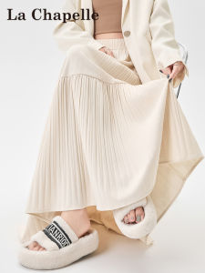 La Chapelle Autumn 2025 New High Waist A-Line Gauze Skirt Womens Casual Soft Comfortable Half-length Soft Draping Flared Splicing Skirt