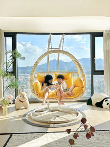 ZIYE | Double Seat Swing Cream Yellow Interior Hammock Chair