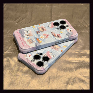 Yezhong Suitable  15 16 17 Phone Case Oil Painting Cute Foldable Protective Cover Silicone Full Camera Protection