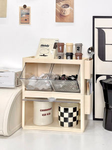 Kitchen Desktop Tea Bag Coffee Capsule Organizer Box Drawer Style Dustproof Storage Rack for Tea Utensils Hanging Wall Shelf