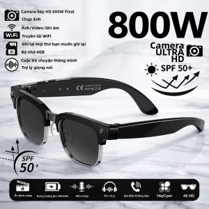 GUHUAVMI | Kính Thông Minh HD AI 800W Tích Hợp WiFi Nghe Nhạc Gọi Điện Dịch Thuật ChatGPT Camera Thể Thao Đa Chức Năng Quay Video & Chụp Ảnh