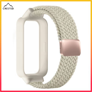 PC Case + Braided Strap for Xiaomi Mi Band 9 8 Active Accessories Sports Magnetic Nyon Bracelet with Full Bumper Cover for Smart Watch Redmi Band 3 2