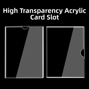 Acrylic Photo Display Box Slot A4 Card Holder Single Double Layer 5 6 Inch Transparent Organic Glass Waterproof Wall Stickers