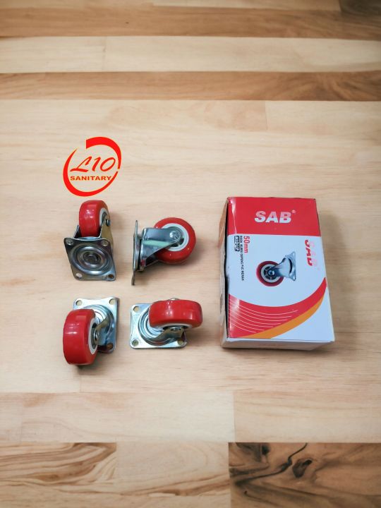 Roda Etalase MERAH / Roda Meja / Roda Kursi GEPENG MERAH Hidup 1set ...