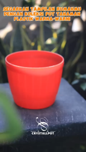 Pot Bunga Tanaman Plastik Lovenia Motif Gentong Kayu 22 Putih - LOVENIA 22 GENTONG