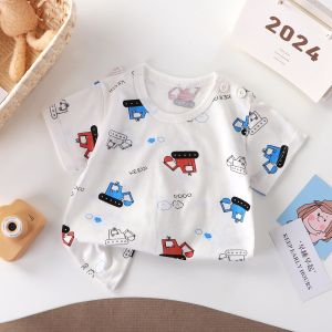 Áo Thun Cotton Tay Ngắn Cho Bé Trai Và Bé Gái Mùa Hè 2024 Áo Thun Trẻ Em Chất Liệu Cotton Nguyên Chất Phong Cách Hàn Quốc