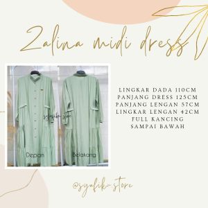 Dress Wanita - Zalina Midi Dress / Midi Dress Terbaru Bahan Polo Linen / Dress Kekinian Mewah Elegan