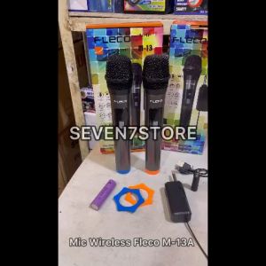 Microphone Profesional Wireless Mic Double FLECO M-13 Karaoke M13 Terbaru Dan Termurah