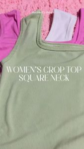 3 PCS WOMENS CROP TOP SANDO SQUARE NECK ASSORTED COLORS CAN FIT UP TO SMALL
