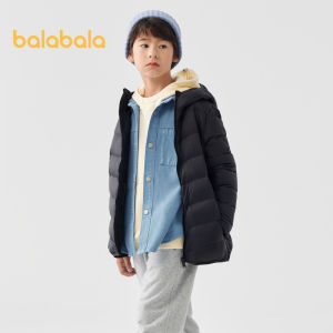 Balabala Kids Down Jacket 2024: New Winter Short Lightweight Outerwear