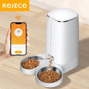 【Fulfilled by Lazada】ROJECO 4L Automatic Pet Cat Feeder WiFi/Button Smart Auto Feeder For Cats Dogs Remote WIFI/Button Control Pet Feeder Cat Food Dispenser Accessories