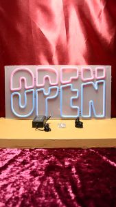 ป้ายไฟนีออน OPEN ป้ายไฟอะคริลิค ป้ายไฟร้าน วัสดุคุณภาพสูง เสียบปลั๊กใช้ได้ทันที่ ประหยัดไฟ คุณภาพสูง