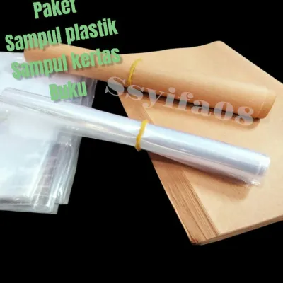 PAKET KERTAS SAMPUL DAN PLASTIK BUKU/10PCS