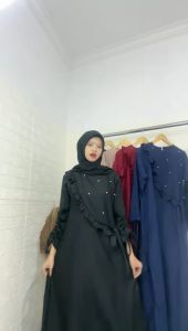 BAJU GAMIS PAOLA MAXI DRESS M L XL - Kasual, Formal, dan Semi Formal - Bahan Moscrepe Mix Mutiara (LD: 102, PB: 135)