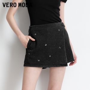 Vero Moda | Summer and Autumn New Diamond Studded Pouch Denim Short Skirt