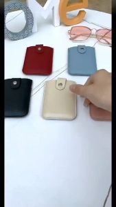 ผู้ชายเงินทรายพับปกปิดดึงออกบัตรเครดิตกระเป๋าหนังPUออกแบบหัวเข็มขัดธุรกิจผู้ถือบัตรกระเป๋าเหรียญผู้หญิง