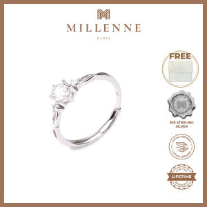 MILLENNE Made For The Night Diamonds are Forever Cubic Zirconia White Gold Ring with 925 Sterling Silver