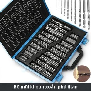 KUNLIYAOI Bộ Mũi Khoan Mini HSS Phủ Titan 100 Chiếc 1/1.5/2/2.5/3mm Cho Kim Loại Gỗ Nhôm Dụng Cụ Điện