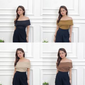 Lavita Top Rib Baju Wanita Atasan Lengan Pendek Korean Style Kekinian Terbaru Ootd by Clashe
