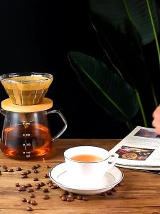 LIVING HOME Server Kopi V60 Teko Coffee Maker Borosilicate Glass Gelas penampung dripper kopi  Teko Kopi Decanter Coffee  Muranee Glass Server Coffee Or Tea 400ML Teko Kopi & Teh