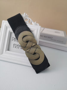 Elegant Black Korean-Style Waist Belt for Women with Versatile Decorative PU Leather Buckle Simple Design for Skirt Wear