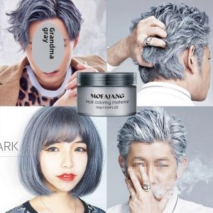 Disposable Colorful Hair Dye Spray Grandpa Grey Hair Clay Washable Mens Temporary Hair Coloring Agent Wax Box Pack Hair Care