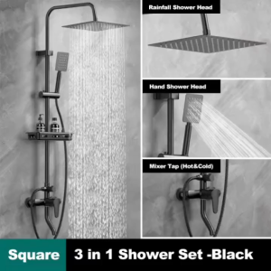 Suminoe【จัดส่งเร็ว】หัวฝักบัว  หัวฝักบัว 3in1 หัวฝักบัวแรงดันสูง หัวฝักบัวสแตนเลส/อลูมิเนียม 304 ชุดฝักบัวครบชุด ปรับน้ำร้อน-เย็นได้ ไม่เปราะ ต่อกับเครื่องทำน้ำอุ่นได้ ชุดก้านฝักบัว ชุดฝักบัวเรนชาวเวอร์ คุ้มค่าที่สุด