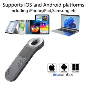 D13Pro Multi-Functional Air Laser Mouse 2.4G Wireless & Bluetooth 5.3 Rechargeable Remote Control for E-Book Tk INS YouTube Computer iOS/Android/Windows/MacOS