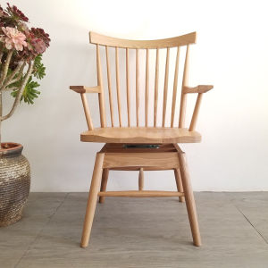 Exported to Japan Pure Solid Wood Swivel Chair Dining Chair Home Armrest Desk Chair Scandinavian Computer Chair Creative Backrest Chair