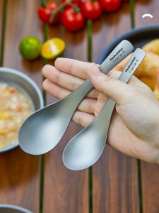 Thìa Ăn Trưa Bằng Titan Dày Ngoài Trời Dụng Cụ Cắm Trại Thìa Cơm Thìa Ăn Trưa Nhẹ Dễ Mang Dụng Cụ Gia Đình Thìa