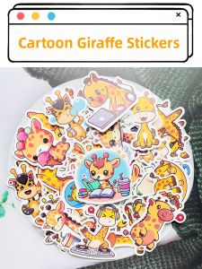 Cute Cartoon Giraffe Stickers 50 Pcs Children Reward Phone Cup Emotion Decal Laptop Tablet Decorative Paper Stationery