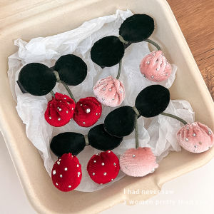 กิ๊บติดผมลายส้มน่ารัก ทรงหน้ากากน่ารัก ทรงหางม้า กิ๊บติดผมแบบหน้าม้า ทรงปากเป็ด ตกแต่งผมด้วยผ้าฝ้ายโพลีเอสเตอร์