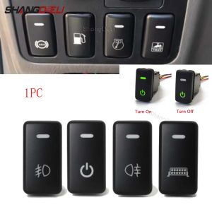 1PC Car Green LED Light Power On Off Spotlight Fog Light Horn Switch Button For Toyota Fortuner FJ Cruiser Hilux 2007 -2011