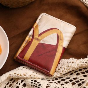 Portable Student Wallet McDonalds Creative Cartoon Three-Fold Short Coin Purse Childrens ID Card Holder Youth Fashion Bag