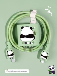 Apple 20W Charger Protective Case Silicone Printed Anti-Breaking Data Cable Organizer Cute Cartoon Phone Shell Accessories